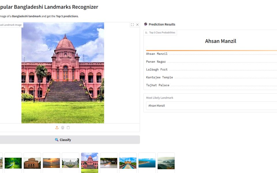 Bangladeshi Landmarks Recognizer screenshot
