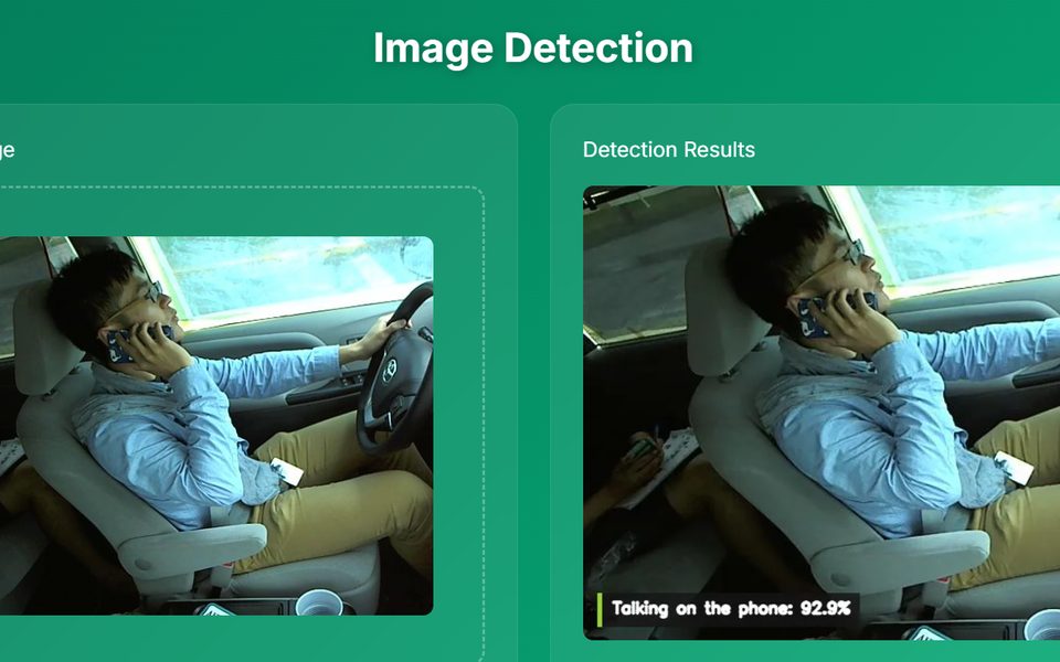 Driver distraction detection result